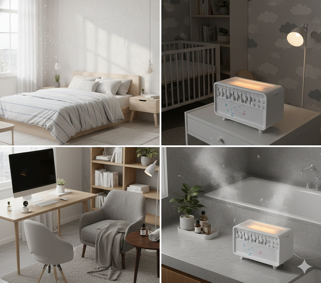 Humidificateur PureBrume - Diffuseur d’Arômes, Brumisateur et Veilleuse